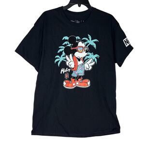 Disney Neff X Mickey Mouse Cool Mickey 1928 Palm Tree Black Shirt Size Large